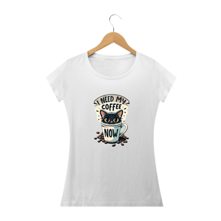Nome do produto CAMISETA BABY LONG PRIME CAT, I NEED MY COFFE