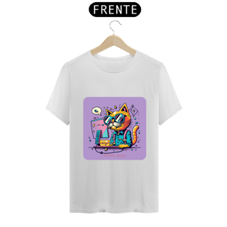 Nome do produto CAMISETA T-SHIRT PRIME, CAT GEEK ON THE COMPUTER