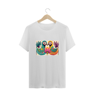 Nome do produto CAMISETA T-SHIRT PLUS SIZE, COLORFUL BIRDS