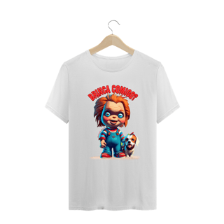 Nome do produto CAMISETA T-SHIRT PLUS SIZE DOG, CHUCKY BRINCA COMIGO