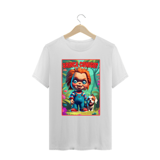 Nome do produto CAMISETA T-SHIRT PLUS SIZE DOG, CHUCKY BRINCA COMIGO 
