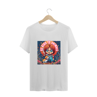 Nome do produto CAMISETA T-SHIRT PLUS SIZE DOG, CHUCKY BE KIND 