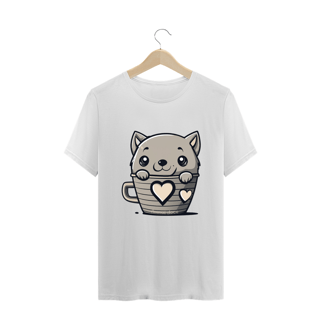 Nome do produto CAMISETA T-SHIRT PLUS SIZE, CAT IN THE CUP
