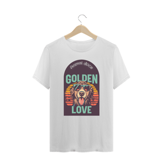 Nome do produto CAMISETA T-SHIRT PLUS SIZE, DOG GOLDEN LOVE