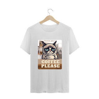 Nome do produto CAMISETA T-SHIRT PLUS SIZE CAT, COFFEE PLEASE
