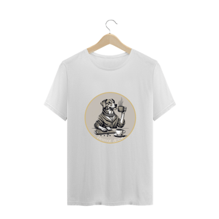 Nome do produto CAMISETA T-SHIRT PLUS SIZE, DOG GOLDEN COFFEE PB 02