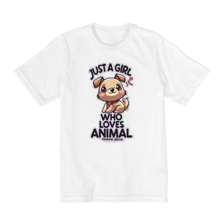Nome do produto CAMISETA QUALITY INFANTIL DOG, JUST A GIRL-10 A 14 ANOS