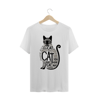 CAMISETA T-SHIRT PLUS SIZE, CAT LETRAS