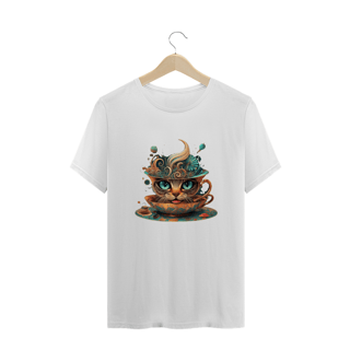 Nome do produto CAMISETA T-SHIRT PLUS SIZE, CAT IN THE CUP