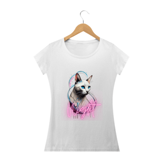 Nome do produto CAMISETA BABY LONG QUALITY, CAT NIGHT