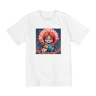 Nome do produto CAMISETA QUALTITY INFANTIL, DOG CHUCKY BE KIND-2 A 8 ANOS