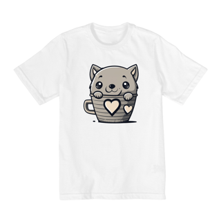 Nome do produto CAMISETA QULAITY INFANTIL, CAT IN THE CUP-2 A 8 ANOS