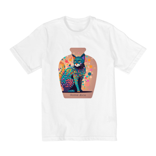 Nome do produto CAMISETA QUALITY INFANTIL, CAT IN THE VASE -2 A 8 ANOS