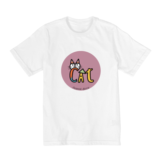 Nome do produto CAMISETA QUALITY INFANTIL, CAT LETRAS-2 A 8 ANOS