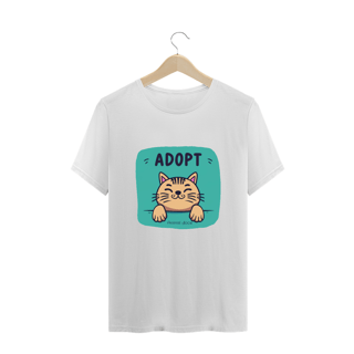 Nome do produto CAMISETA T-SHIRT PLUS SIZE CAT, ADOPT 