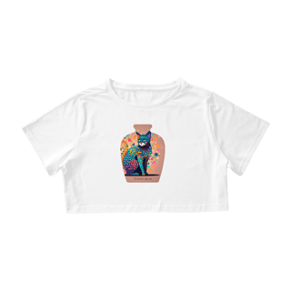 Nome do produto CAMISA CROPPED, CAT IN THE VASE 