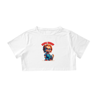 Nome do produto CAMISA CROPPED, CHUCKY BRINCA COMIGO