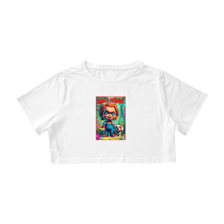 Nome do produto CAMISA CROPPED, CHUCKY BRINCA COMIGO