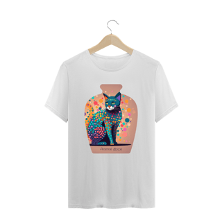 Nome do produto CAMISETA T-SHIRT PLUS SIZE, CAT IN THE VASE