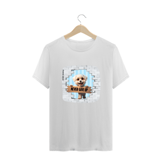 Nome do produto CAMISETA T-SHIRT PLUS SIZE DOG, NEVER GIVE UP