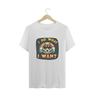 Nome do produto CAMISETA T-SHIRT PLUS SIZE WOLF, I DO WHAT I WANT