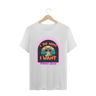 Nome do produto CAMISETA T-SHIRT PLUS SIZE CAT, I DO WHAT I WANT