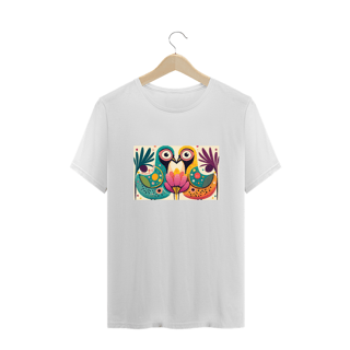 Nome do produto CAMISETA T-SHIRT PLUS SIZE, COLORFUL BIRDS