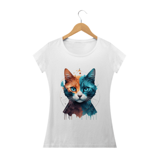 Nome do produto CAMISETA BABY LONG QUALITY, COLORFUL CAT
