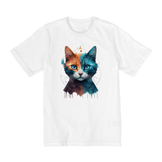 Nome do produto CAMISETA QUALITY INFANTIL, COLORFUL CAT-10 A 14 ANOS