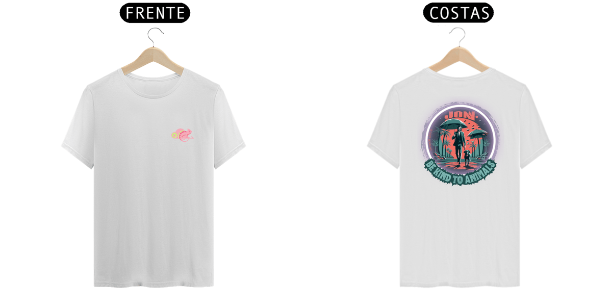 Nome do produto: CAMISETA T-SHIRT PRIME F/V DOG, LINHA FILME JOHN WICK BE KIND TO ANIMALS