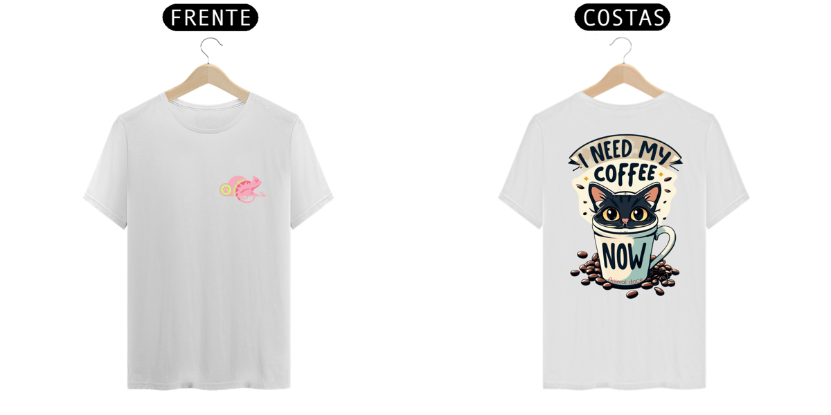 Nome do produto: CAMISETA T-SHIRT PRIME F/V CAT, I NEED MY COFFEE