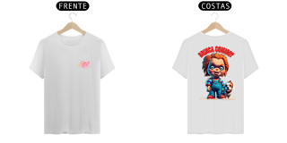 Nome do produto CAMISETA T-SHIRT PRIME FRENTE E COSTAS DOG, LINHA FILME CHUCKY BRINCA COMIGO