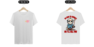 Nome do produto CAMISETA T-SHIRT PRIME FRENTE E COSTAS DOG, LINHA FILME JASON BE KIND TO ANIMALS, SEXTA FEIRA 13