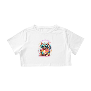 Nome do produto CAMISA CROPPED CAT, ANIMAL DOCE