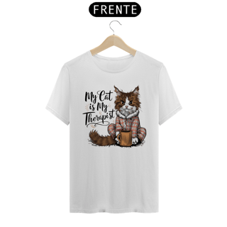 Nome do produto CAMISETA T-SHIRT CLASSIC, MY CAT IS MY THERAPIST