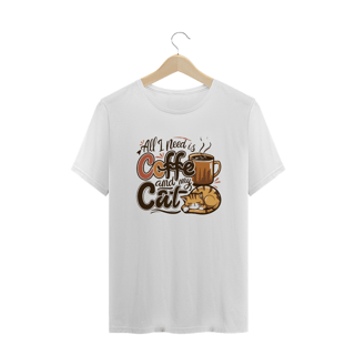 Nome do produto CAMISETA T-SHIRT PLUS SIZE, CAT COFFEE