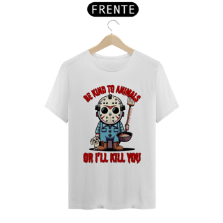 Nome do produto CAMISETA T-SHIRT PRIME DOG, LINHA FILME JASON BE KIND TO ANIMALS, SEXTA FEIRA 13