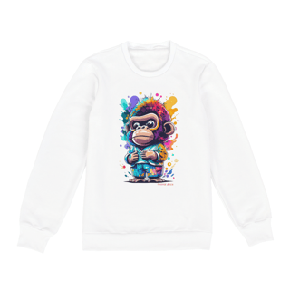 Nome do produto MOLETOM BLUSÃO UNISSEX FECHADO-P M G GG-KING MONKEY, POSSUI INTERIOR FLANELADO, PUNHO E BARRA EM RETILINEA  