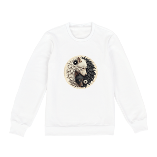 Nome do produto MOLETOM BLUSÃO UNISSEX FECHADO-P M G G GG-WOLF YIN YANG, POSSUI INTERIOR FLANELADO, PUNHO E BARRA EM RETILINEA  