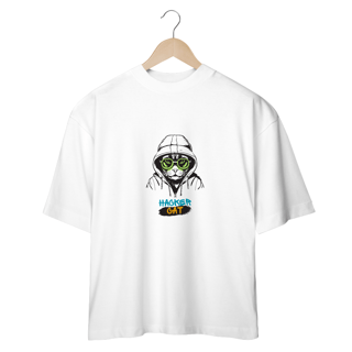 Nome do produto CAMISETA OVERSIZED, HACKER CAT