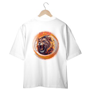 CAMISETA OVERSIZED COSTAS, LION ON FIRE