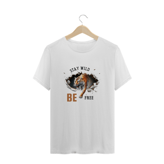 Nome do produto CAMISETA T-SHIRT PLUS SIZE, TIGER STAY WILD BE FREE