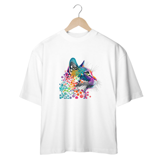 CAMISETA OVERSIZED, COLORFUL CAT