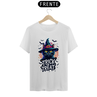 Nome do produto CAMISETA T-SHIRT CLASSIC, BLACK CAT HALLOWEEN, TRICK OR TREAT