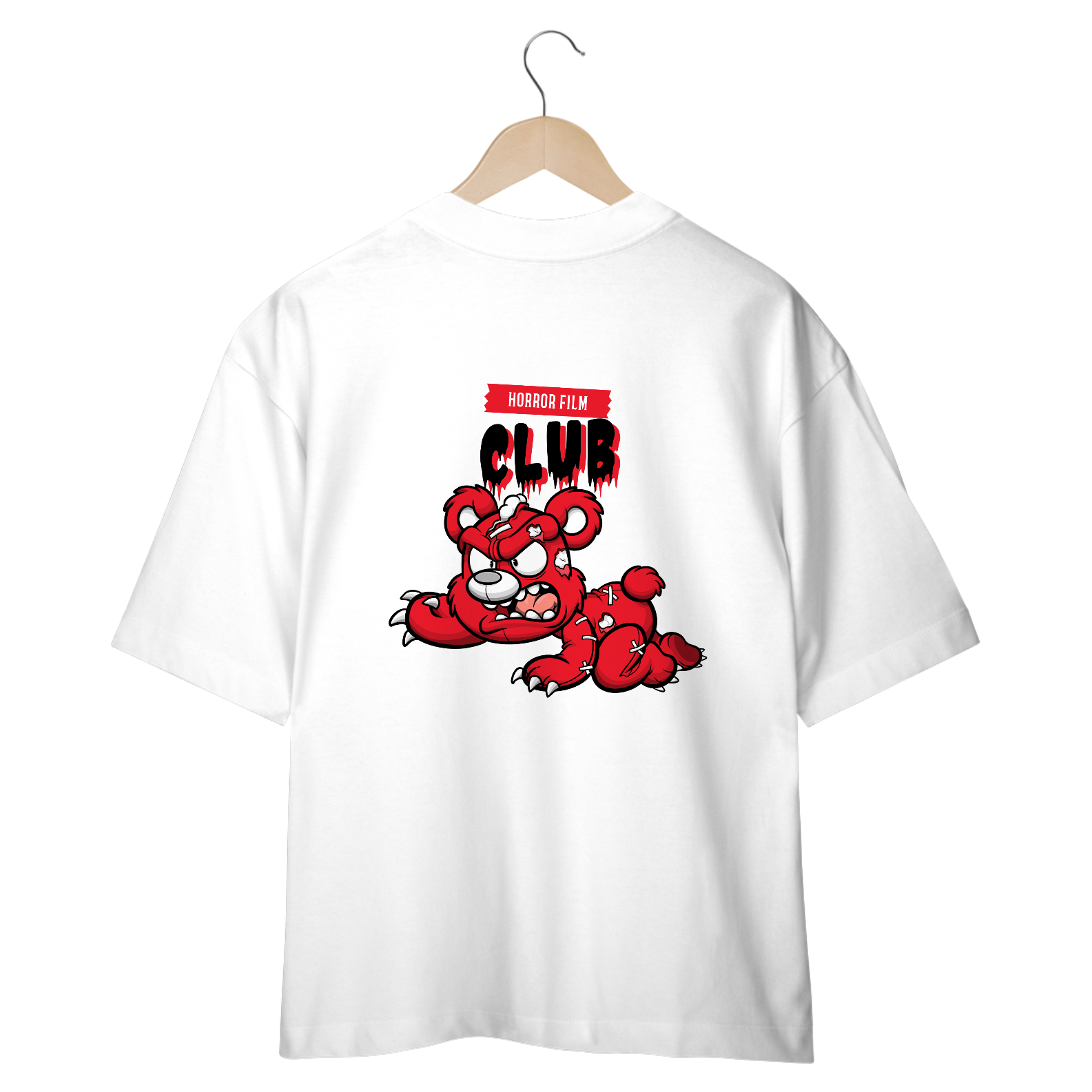 CAMISETA OVERSIZED COSTAS, URSINHO PYSCHO HORROR FILM CLUB 