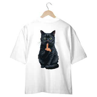 CAMISETA OVERSIZED COSTAS, BLACK CAT FINGER