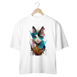 CAMISETA OVERSIZED, COLORFUL CAT