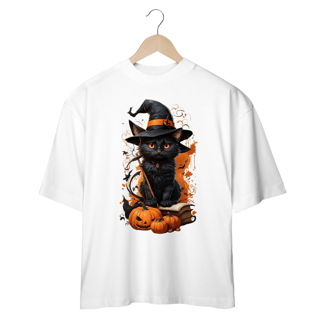 Nome do produto CAMISETA OVERSIZED, BLACK CAT HALLOWEEN