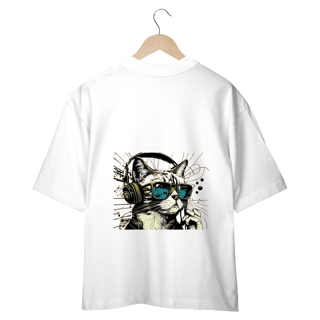 Nome do produto CAMISETA OVERSIZED COSTAS, CAT MUSIC