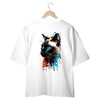 CAMISETA OVERSIZED COSTAS, CAT COLORFUL